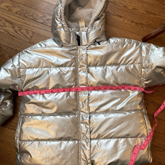 Aerie Offline Metallic Silver Hooded Puffer Jacket - Picture 14 of 15